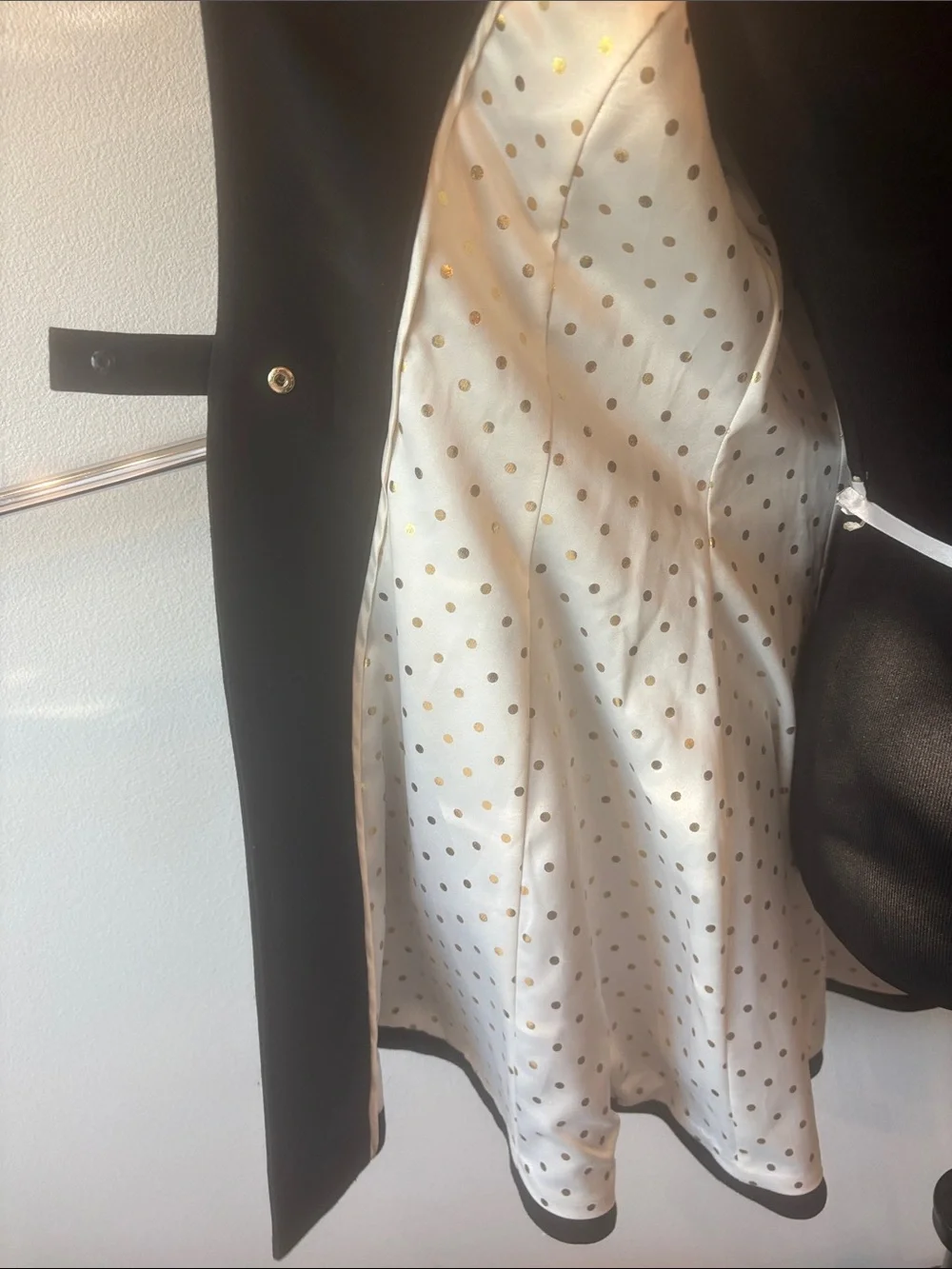 kate spade Black Fit-and-Flare Trench Coat with Waist Bow
